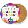 thumbnail image 2 of GZHJMY Mardi Gras Colorful Heraldic Lilyes Drink Coasters 1PCS,Absorbent Coaster,Marble Style Ceramic Bar Coaster for Tabletop Protection,Suitable for Kinds of Cups, 2 of 6