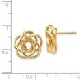thumbnail image 3 of 14k Yellow Gold Flower Love Knot Stud Post Earrings, 3 of 3