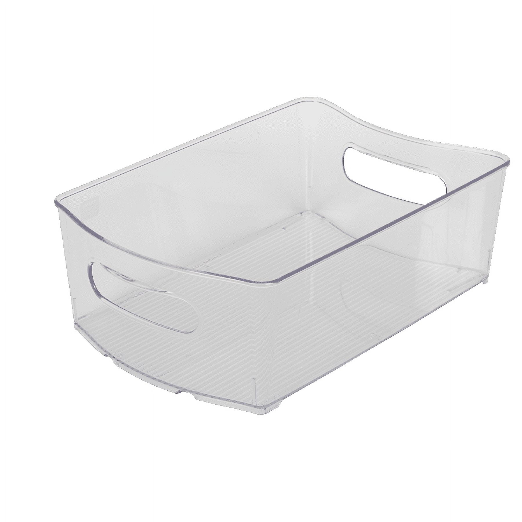 (3 pack) Mainstays Closet and Laundry Organizer Bin with Removable Dividers -  12" L x 8" W - Clear