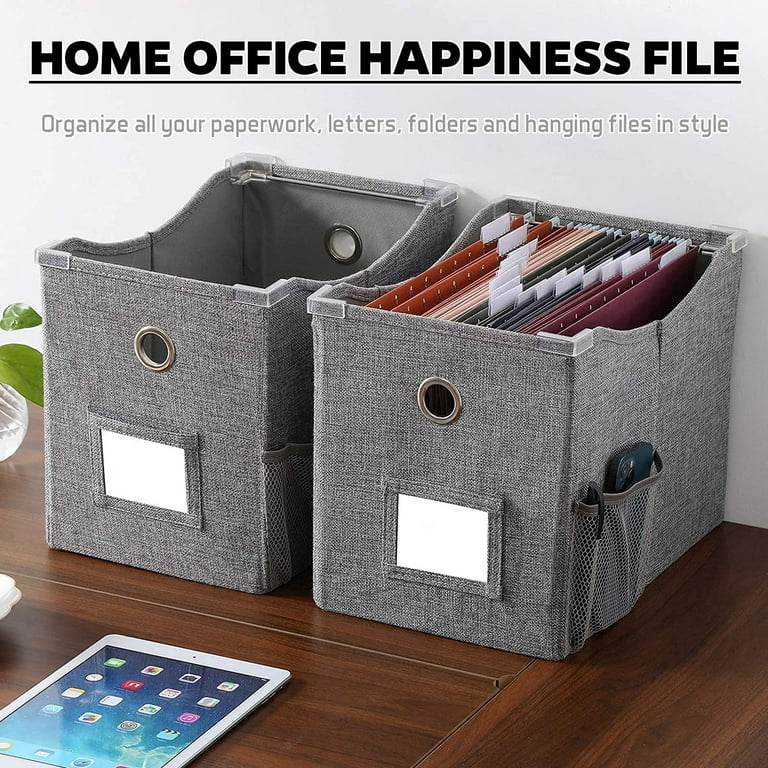 Internet's Best Collapsible File Storage Organizer Box With Lid -  Decorative Linen Hanging Filing & Storage Office Box - Letterlegal - Strong  Durable