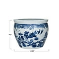 thumbnail image 4 of Creative Co-Op Hand-Painted Stoneware Planter, Blue and White, 4 of 5