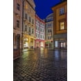 thumbnail image 2 of Haney, Chuck 23x32 Black Ornate Wood Framed with Double Matting Museum Art Print Titled - Narrow wet cobblestone streets in Old Town in Prague-Czech Republic, 2 of 4
