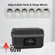 INSMART Cordless Electric Lunch Box,Heated Lunch Box for Adults with Scheduled Heating,Stainless Steel Food Warmer with 1L Container Fork and Spoon for Office,Picnic,Car