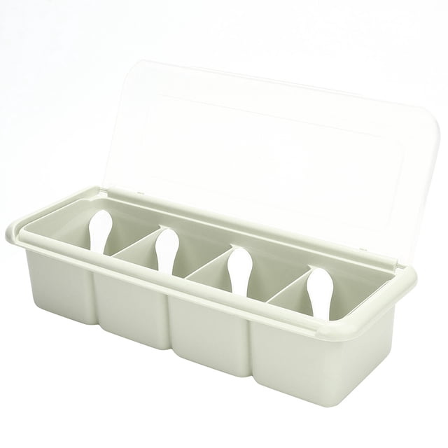 Organizador de especias, caja de condimentos de 4 compartimentos, contenedor de condimentos, dispensador de condimentos muy versátil