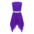 thumbnail image 4 of Alvivi Kids Girls Shiny Cross Praise Worship Dance Costume Sleeveless Lyrical Liturgical Dancewear Purple 8, 4 of 7