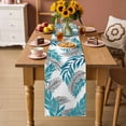 thumbnail image 2 of Blue Leaves Table Runner 90 Inches, Willow Leaf Abstract Plants Rustic Branch Bed Runner Dresser Scarves Tabletop for Indoor Outdoor Parties/Ceremony/Banquet, 13" x 90", 2 of 9