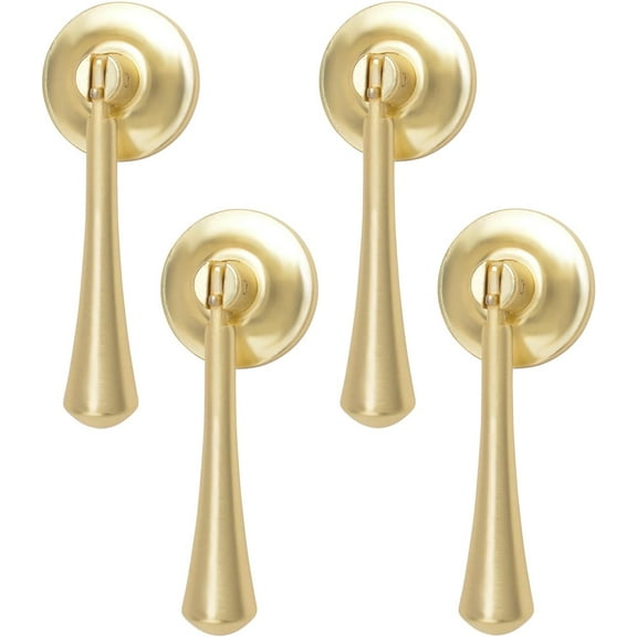 Teardrop-Shaped Cabinet Pulls, 4pcs Solid Brushed Gold Pendant Handles Knob Zinc Alloy Handles Knobs with Mounting Screw for Cabinets Drawer Door Furniture Decorative Gold,Golden
