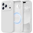 thumbnail image 1 of Funda de Silicona Premium, Forro de Microfibra, a Prueba de Golpes, para iPhone 17 Pro Max 6.9", Blanca, 1 of 7