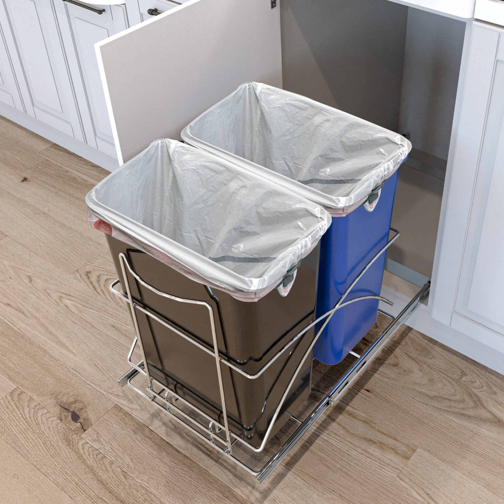 Pull Out Garbage Bins In Outdoor Kitchen Cabinets - 4 Life Outdoor