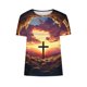 thumbnail image 5 of Xuyuer Easter Shirts for Women Round Neck Short Sleeve Easter Casual T-shirt Cross Print Graphic Tops Christian T-Shirt Causal Jesus Christian Graphic Short Sleeve T-Shirt, 5 of 5
