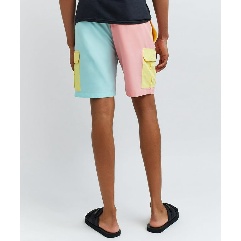 Reason Mens Color Block Pastel Swim Shorts