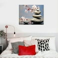 thumbnail image 4 of JEUXUS , Grey Stone with Ocean Cherry Blossom Pink Floral Canvas Wall Art, Abstract Art Wall Art for Living Room Bedroom Bathroom Home Decor Ready to Hanging, 4 of 4