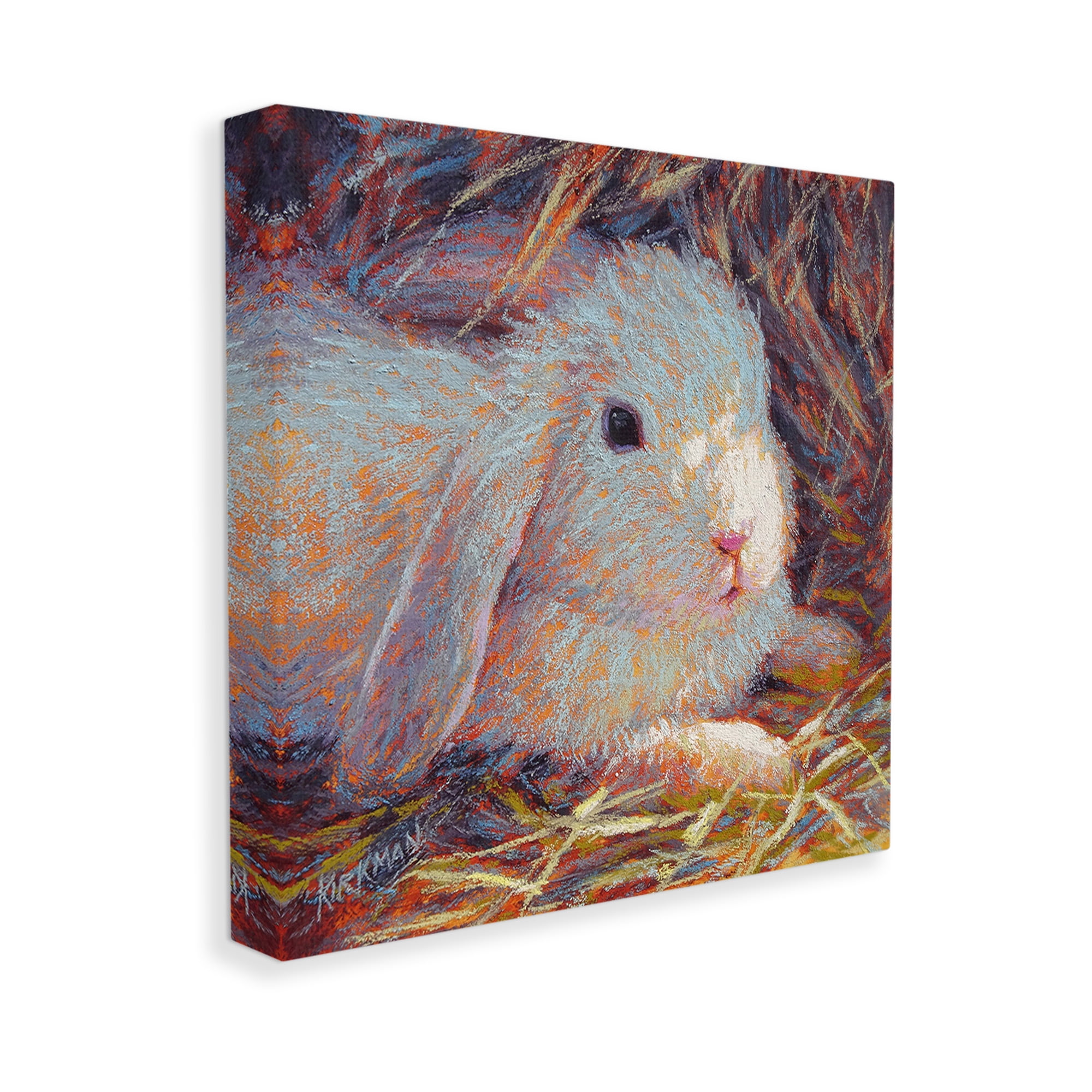 Stupell Industries Impressionist Rabbit Painting Animals & Insects Painting Gallery Wrapped Canvas Art Print Wall Art, 17 x 17