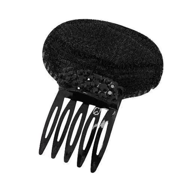 Lttoisl Hair Volume Increase Pad, Black Plastic Resin Fluffy Styling Insert with Comb Clip, DIY Forehead Bump Hair Accessory for Women, Invisible Lazy Hair Clip 2.65"x3.31"