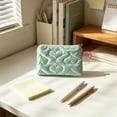 thumbnail image 4 of Quilted Heart Cosmetic Storage Pouch Portable Organizer, Lightweight Zipper Bag For Earphones Coins Makeup And Small Essentials, Compact Travel Accessory Storage Solution, 4 of 6