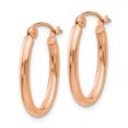 thumbnail image 2 of 14k Rose Gold Oval Hoop Earrings, 2 of 8