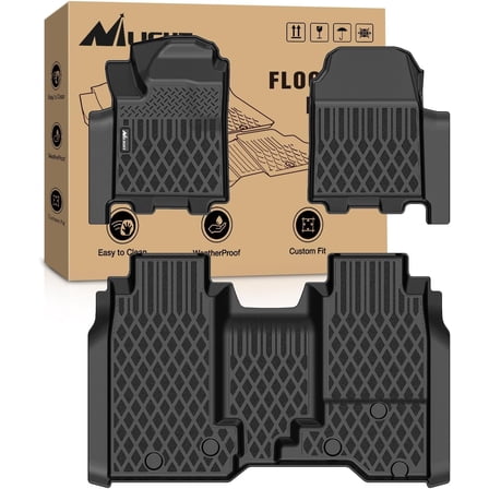 Nilight TPE Floor Mats for Chevy Chevrolet Silverado EV WT Only 2024 2025 All Weather Custom Fit Heavy Duty Floor Liners