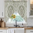 thumbnail image 6 of Sage Green Boho Swag Valances for Windows, Kitchen Curtains 36 Inch Length 2 Panels Set, Vintage Abstract Art Ethnic Tribe Short Curtains for Small Windows Rod Pocket Cafe Curtains Drapes 28"x36", 6 of 8