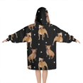 thumbnail image 2 of Pitbull Dog and Footprint Blanket Hoodies for Kids 6-13YR Oversize Wearable Blanket Hoodies for Boys Girls Teens, 2 of 7