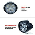 thumbnail image 3 of 2pcs 6 Led Motorcycle Light Headlight Assembly 10w 1000lm Universal Scooter Atv Fog Spotlight 6000k, 3 of 4