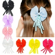 8 Pcs Hair Bow Ties Hair Clips Two Layer Butterfly Hairpin Girl Bowknot Hairpin