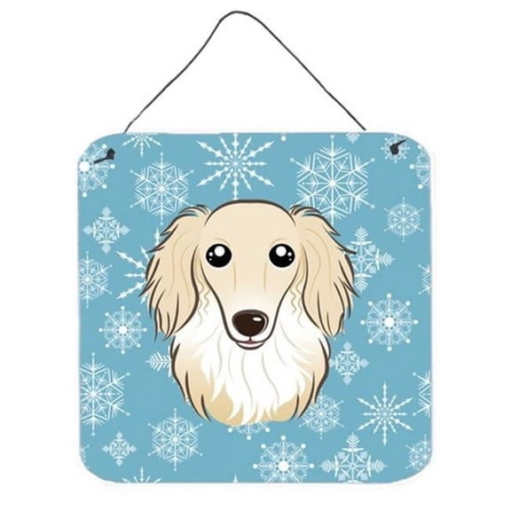 Snowflake Longhair Creme Dachshund Wall and Door Hanging Prints