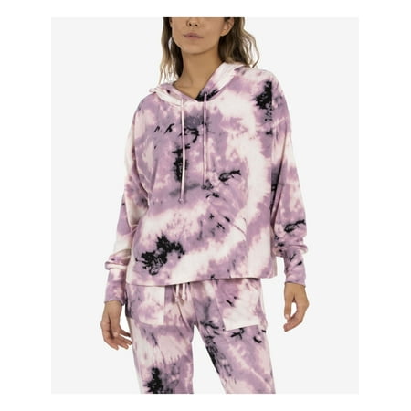 

MIDNIGHT BAKERY Intimates Purple Knit Cuffed Sleeve Hoodie Sleep Shirt L