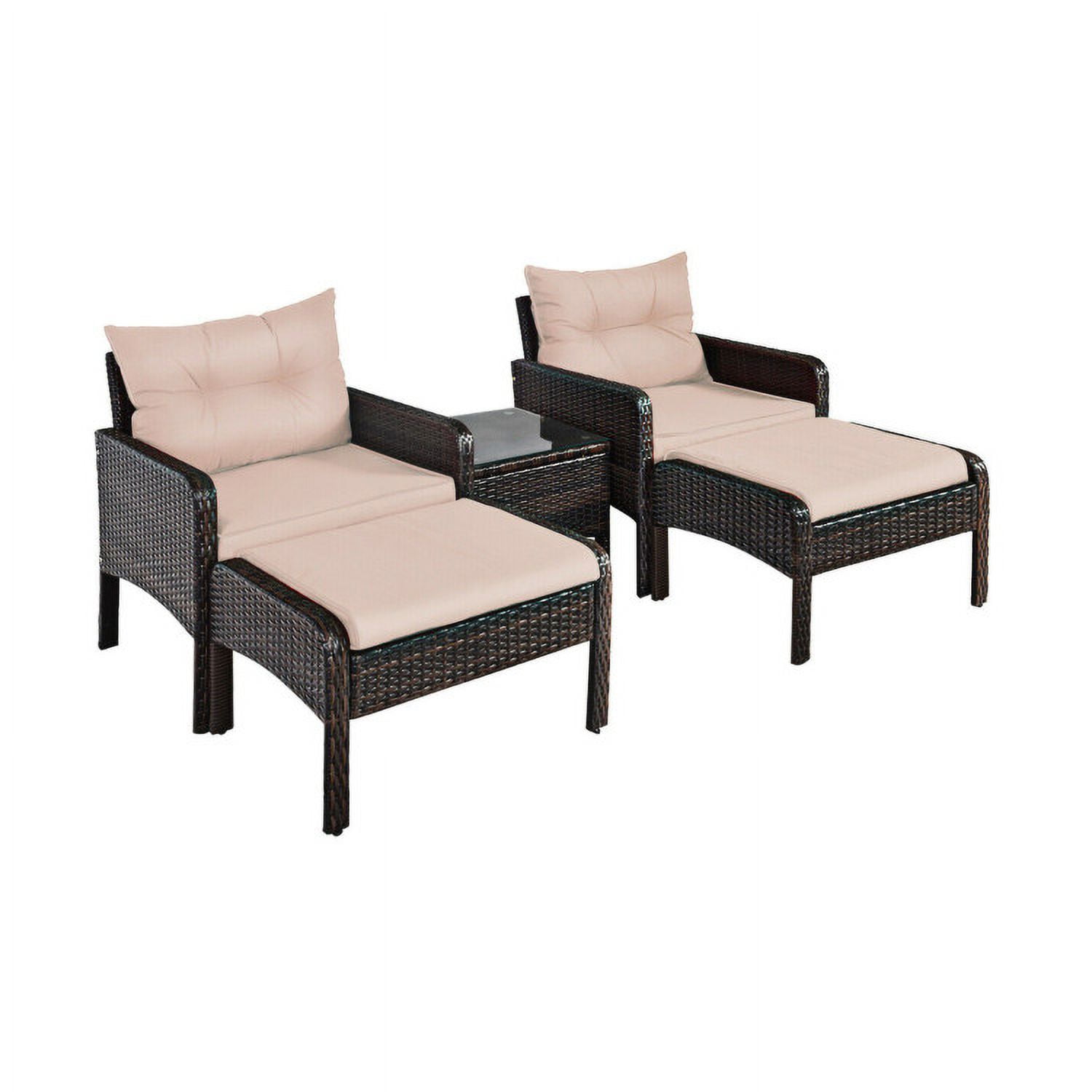 Aimee Lii 5 Pcs Patio Rattan Wicker Sofa Furniture Set, Outdoor Patio Furniture