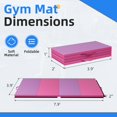 thumbnail image 2 of Betisef 4'x8'x2'' Pu Leather Folding Gymnastics Gym Tumbling Exercise Martial Arts Mat Pad(Pink+Purple), 2 of 8