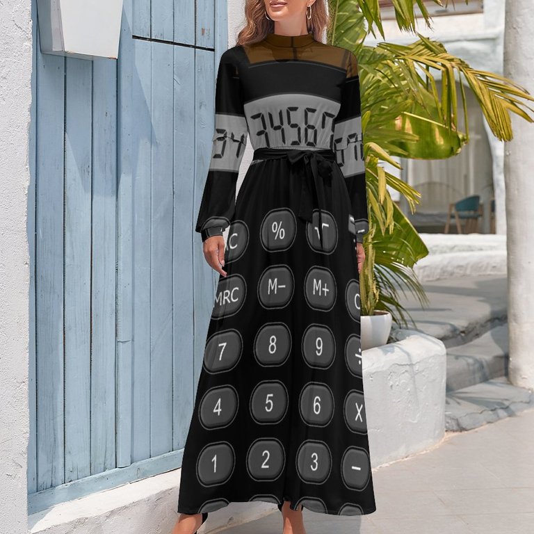 Retro Calculator Long Dress evening dress ladies Woman clothes - Walmart.com
