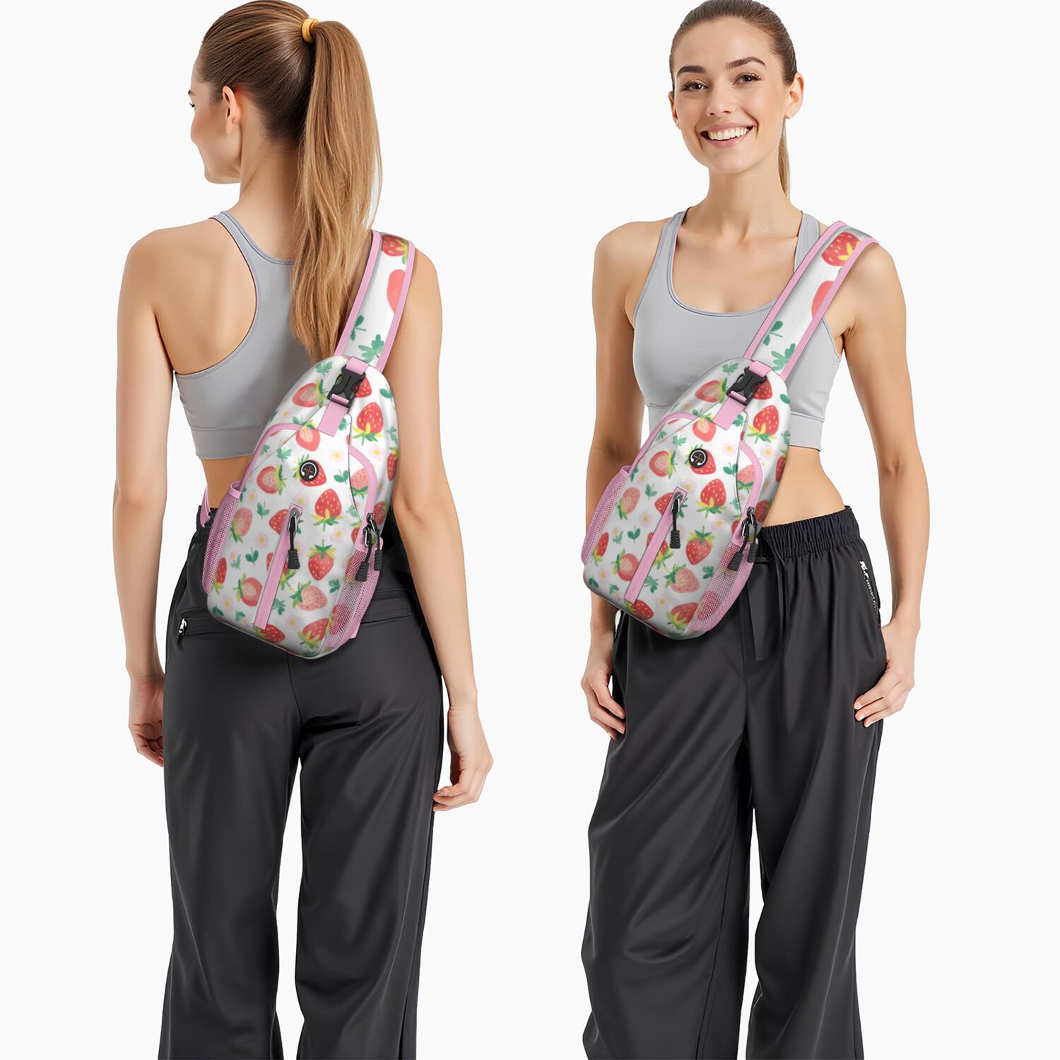 Travel Sling Bag Strawberry Fruit Travel Sling Bag Travel Bag Hiking Bag for Men Women