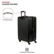 SWISSGEAR Wave Hardside Expandable Medium Checked Luggage with Spinner Wheels, Black