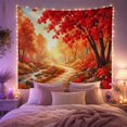 thumbnail image 2 of Vibrant Maple Tree on Forest Path with Stream in Autumn, Serene Illustration for Nature Lovers, Botanical Wall Art, Housewarming Gift, Tapestry Wall Hanging for Bedroom and Living Room, 2 of 7