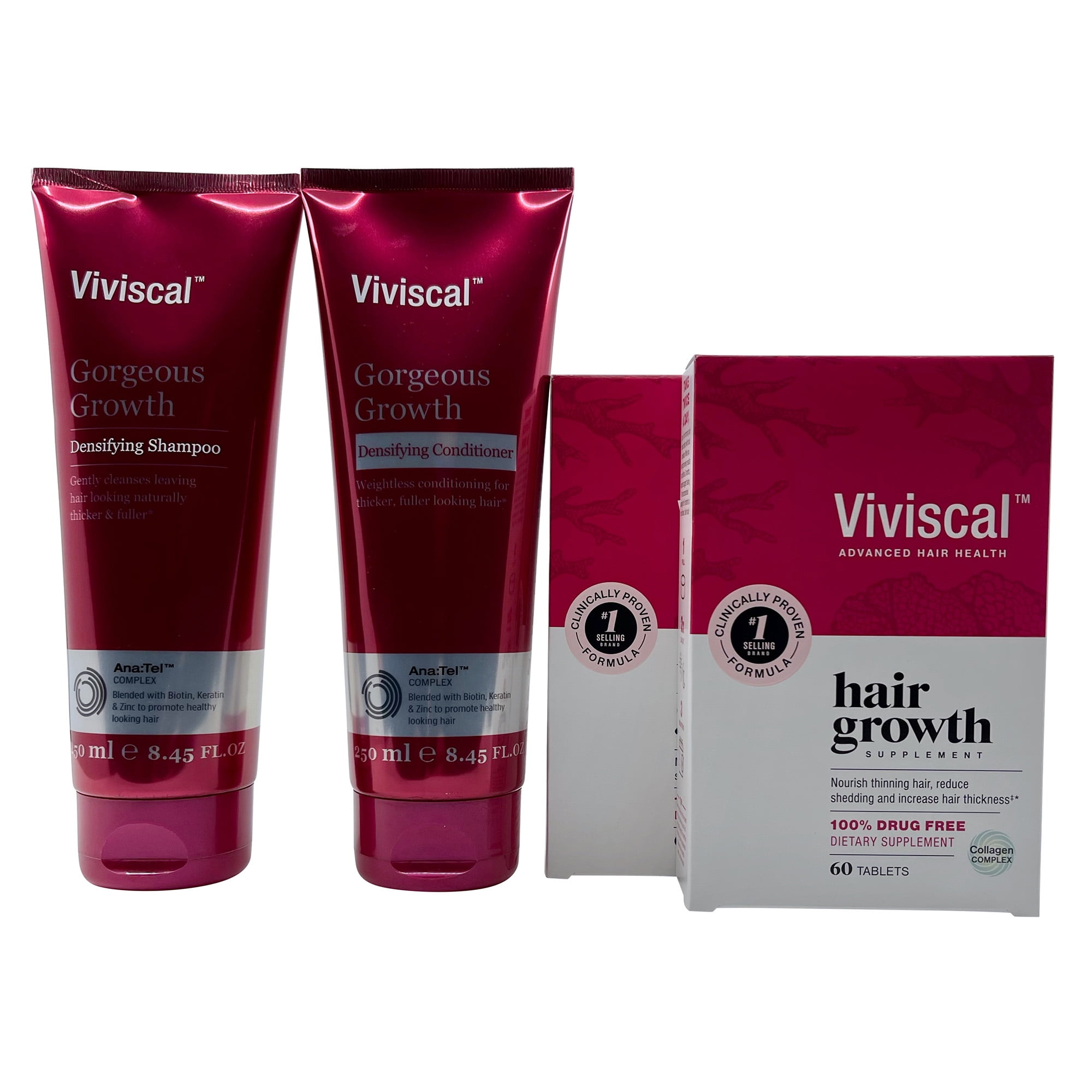 Viviscal Shampoo & Conditioner 8.45 OZ Ea & Hair Growth Supplements 120 Tablets
