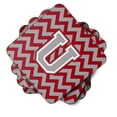 thumbnail image 2 of Letter U Chevron Crimson and Grey   Foam Coaster Set of 4, 2 of 3