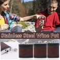 thumbnail image 3 of Stainless Steel & Leather Hip Flask with Funnel - 8oz Pocket-Sized Whiskey Flask for Men & Women, Leakproof Travel Flask for Wine, Vodka, Whiskey - Great Gift for Weddings, Parties, 3 of 9
