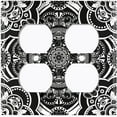 thumbnail image 3 of Metal Light Switch Plate Cover Mandala Black White Floral Tile Pattern Damask MDL082, 3 of 13