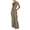 Khaki, variant on Women's Strapless Jumpsuits Ruched Wide Leg Long Pants Romper Khaki M