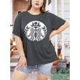 thumbnail image 2 of Anbech Basic Witch Plus Shirt for Women Graphic Halloween Themed Print Tees Short Sleeve Vintage Ladies Tops, 2 of 4