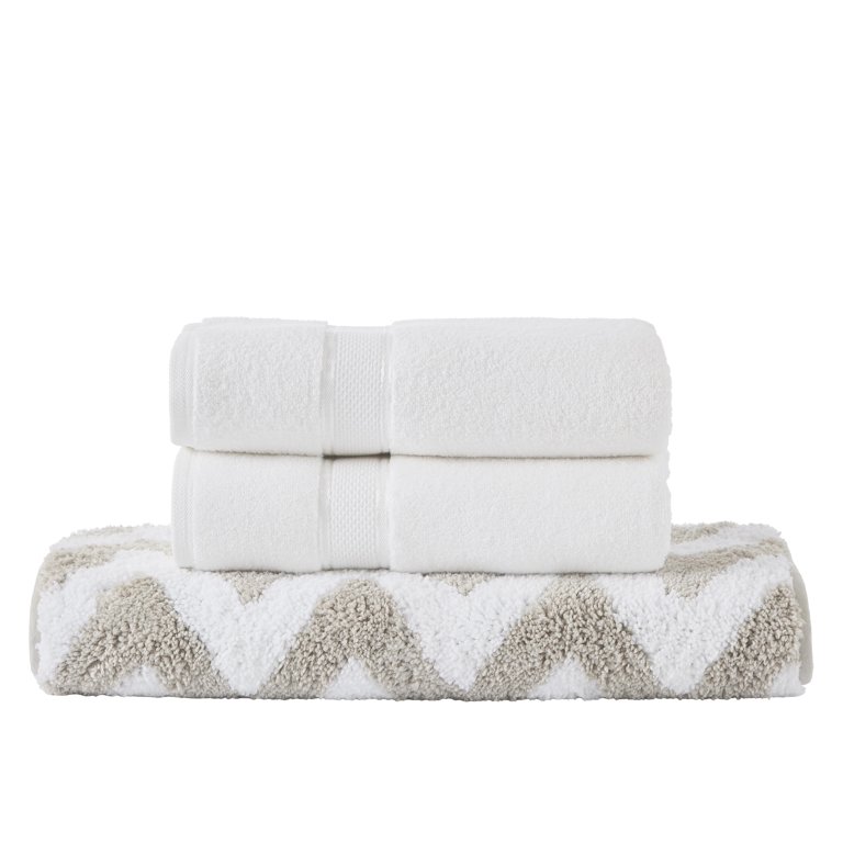 Better Trends Pegasus 100% Cotton 3 Piece Bath Mat & Towel - Beige