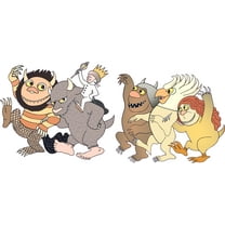 Removable Multi-colored Vinyl Where The Wild Things Are Characters Kids Bedroom Living Room Wall Art Decal - 9" x 20" Adhesive Home Decor Max Carol Douglas Ira Judith & KW Wall Decoration Sticker