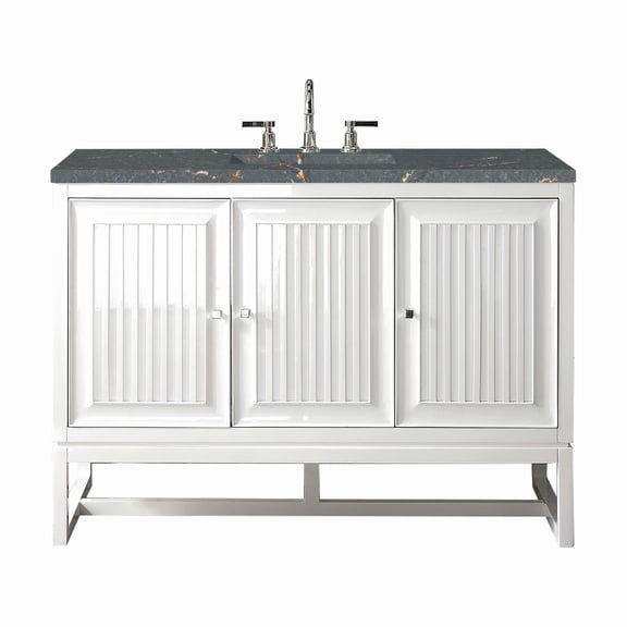 James Martin Vanities E645-V48-3Pbl Athens 48" Single Basin Poplar Wood Vanity Set - White