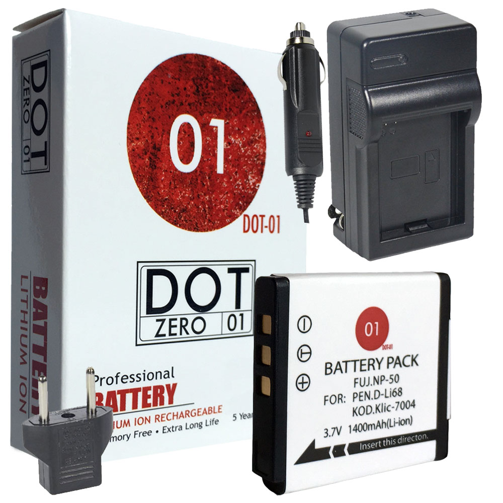 DOT01 Brand 1400 mAh Replacement Kodak KLIC7004 Battery and Charger