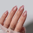 thumbnail image 2 of Pantalones cortos BtartBox Pink Cat Eye Almond de Press On Nails para mujer, 2 of 8