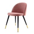 thumbnail image 3 of Side Dining Chair, Set of 2, Velvet, Pink, Modern Contemporary Urban Design, Kitchen Room Cafe Bistro Restaurant Hospitality, 3 of 9