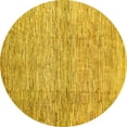 thumbnail image 1 of Ahgly Company Machine Washable Indoor Round Abstract Yellow Contemporary Area Rugs, 5' Round, 1 of 4