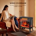 thumbnail image 6 of Electric Fireplace Heater 25’’ with 3D Realistic Flame Effect, Freestanding Fireplace, Different Flame Color, 500W/1500W, Black, 6 of 6