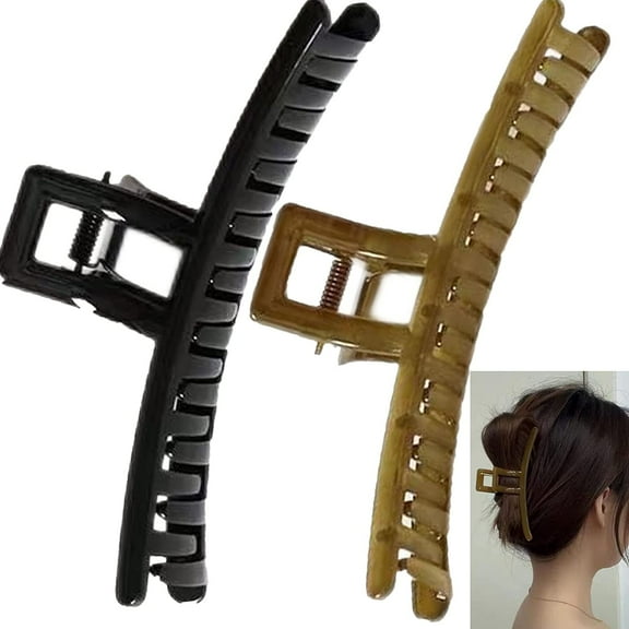 Hair Claw Clips, Extra Large 5.1In Hair Holder EVA Hair Clips 2PCS Non Slip Vintage Banana Clips Strong Hold Jaw Clip Hair Clamps Accessories for Thin Thick Hair Christmas Gifts for Women (E)