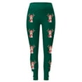 thumbnail image 4 of Arlun Women's Christmas Leggings Snowflake Printed Stretchy High Waisted Workout Pants Comfy Soft Tummy Control Sports Active Legging Tights Dark Green3 L, 4 of 4