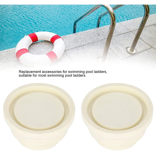 Parachoques de goma para escalera de piscina, juego de dos topes de escalera blancos para escaleras de piscina